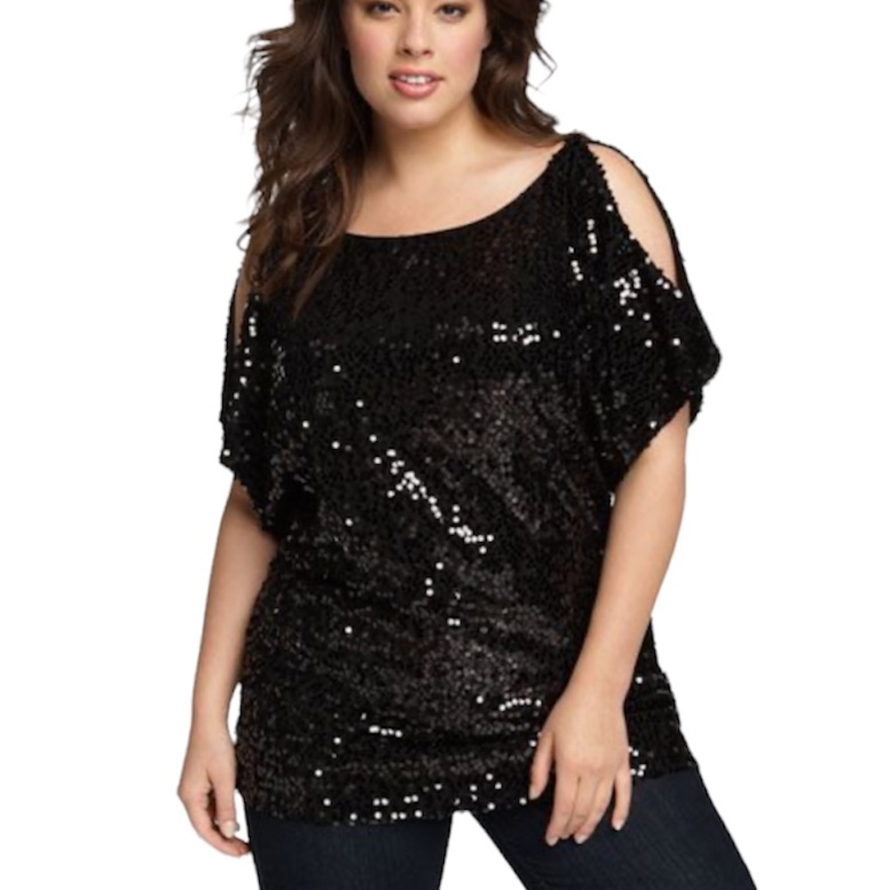 Adrianna Papell Evening Sequin Dolman Sleeve Top